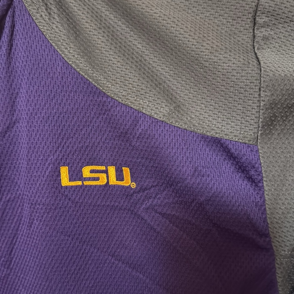KA- Knights Apparel LSU Men's Purple and Gray Quarter-Zip Sweater Size XL - Picture 2 of 5
